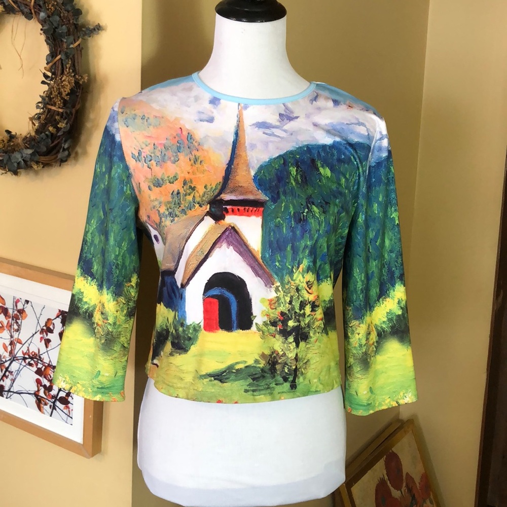 MELENGE GIRL size 20 XL Pastoral VanGogh-Esque NEW